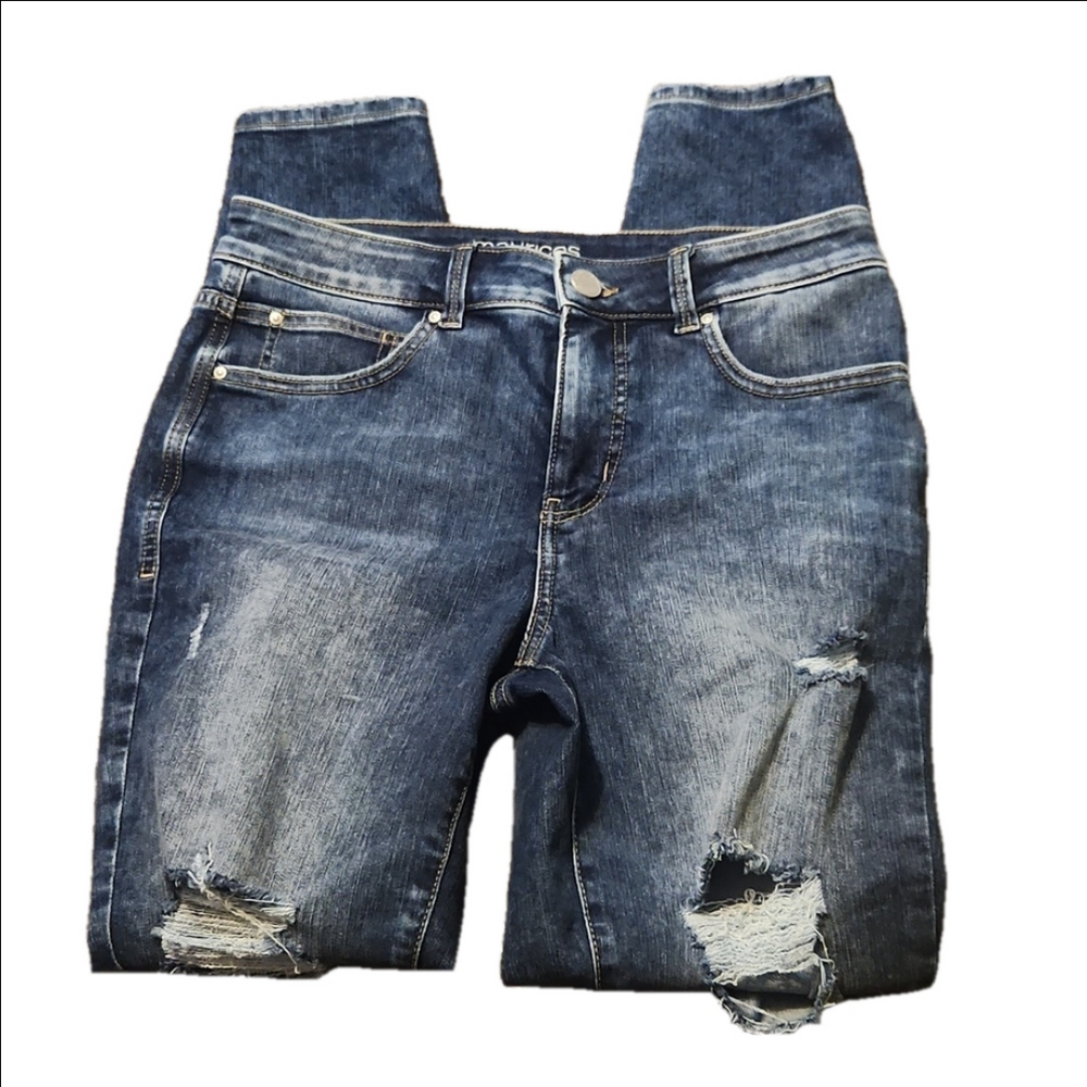 ♡Maurices Evenflex High Rise Distressed Skinny Jeans 10 Regular